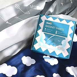 Baby Bassinet Sheets 4 Pack Compatible with ANGELBLISS, wayfong, Uuoeebb 4 in 1 Bedside and Papablic Baby Bassinet, Ultra Soft & Skin-Friendly, Washer & Dryer, 20 x 33