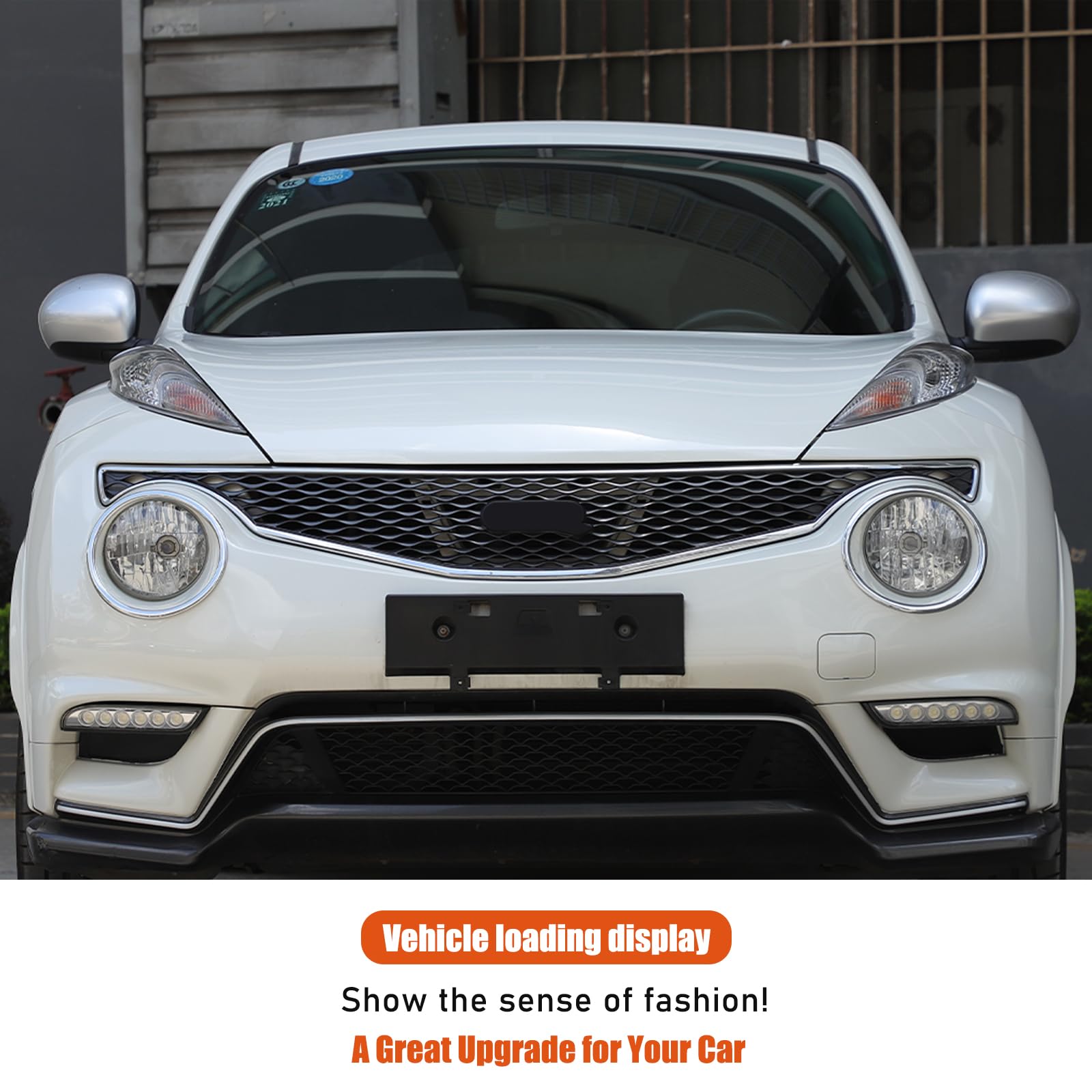 2 mini anelli decorativi per fari compatibili con Nissan Juke/Infiniti ESQ a partire dall'anno modello 14+ anello decorativo per fari