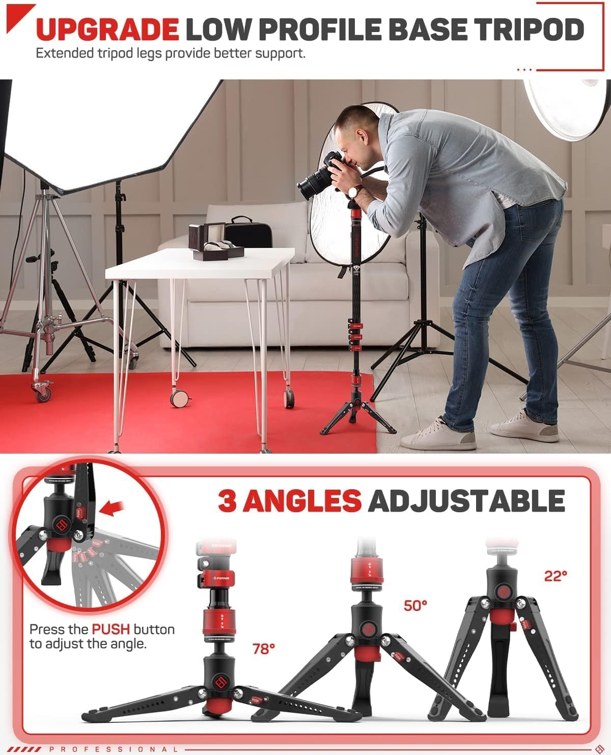 IFOOTAGE Monopod Cobra 3 C180F, 71" Professional Carbon Fiber Monopod for Cameras, Max Load 17.64 lbs, New and Good Item with Defective Box