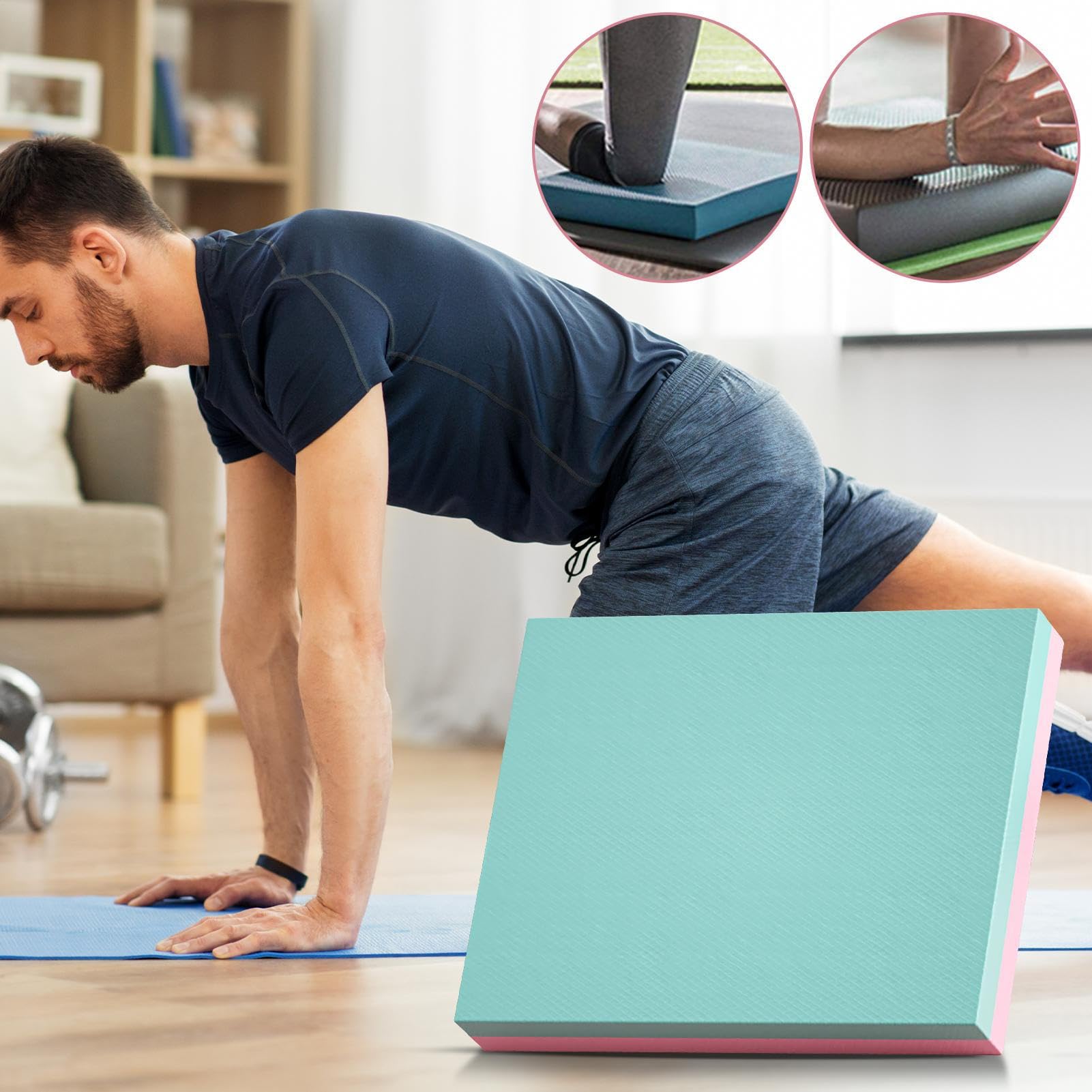 Esterilla de Rodilla para Yoga Cojín De Arrodillarse Para Yoga | Almohada de Codo de Entrenamiento para Mujeres y Hombres para Rodillos Abdominales Planchas Ejercicios de Suelo y