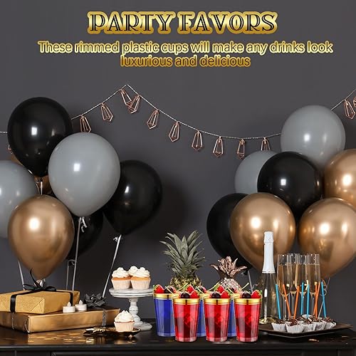 Miniatura 6 de 200 vasos de plástico con doble borde a granel, vasos de plástico duro transparente a granel, vasos desechables para boda, copas de vino de plástico