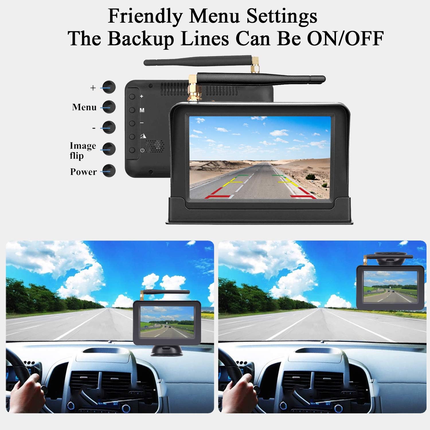 Tech Deals 🔥 Wireless Backup Camera for Trucks HD 1080P with 5 Inch Monitor License Plate Camera Frame Camera IR Night Vision Digital Stable Signals Rear View for Cars,Trucks Yakry Y26