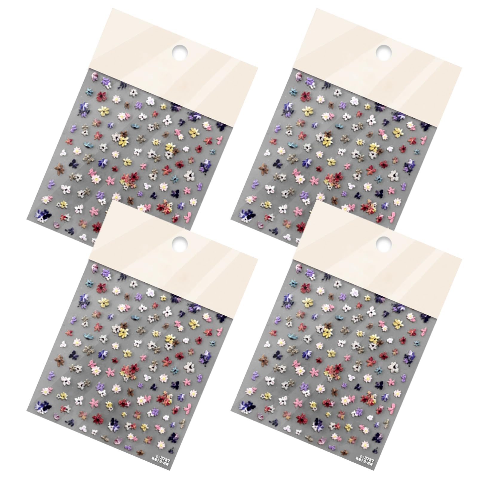 4 Hojas de Pegatinas artísticas para uñas de Flores, Pegatinas Autoadhesivas para uñas Florales, Pegatinas para uñas con Flores de Primavera, Decoraciones artísticas para uñas