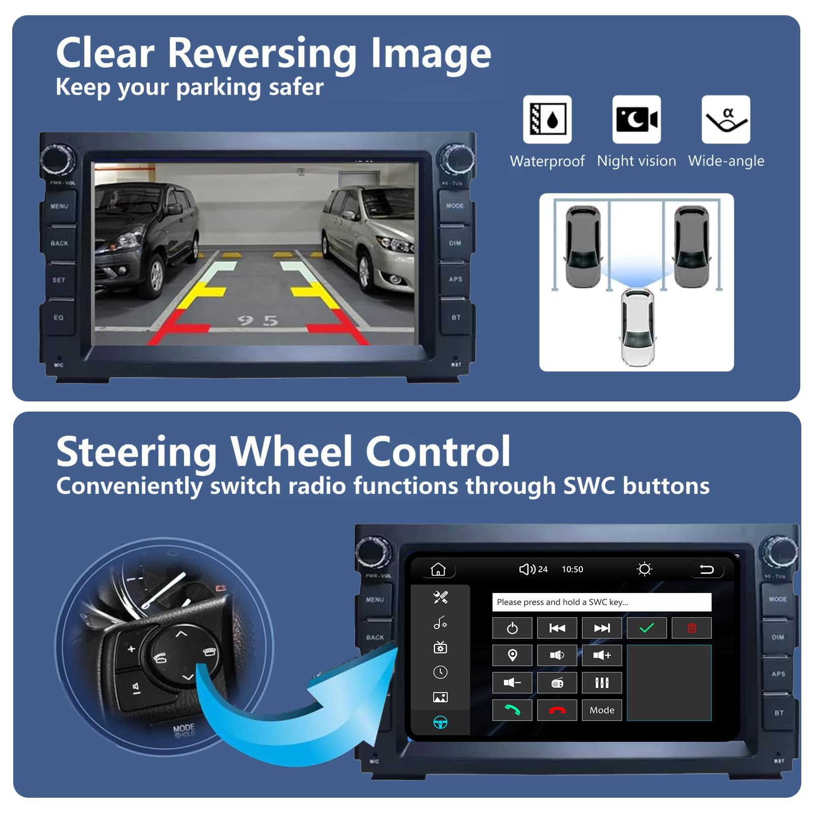 Écran Tactile 7 Pouces Autoradio pour Kia Venga et CEED 2010-2016, CarPlay sans Fil & Android Auto, Bluetooth, FM, RDS, DSP, USB, Poste Radio Voiture