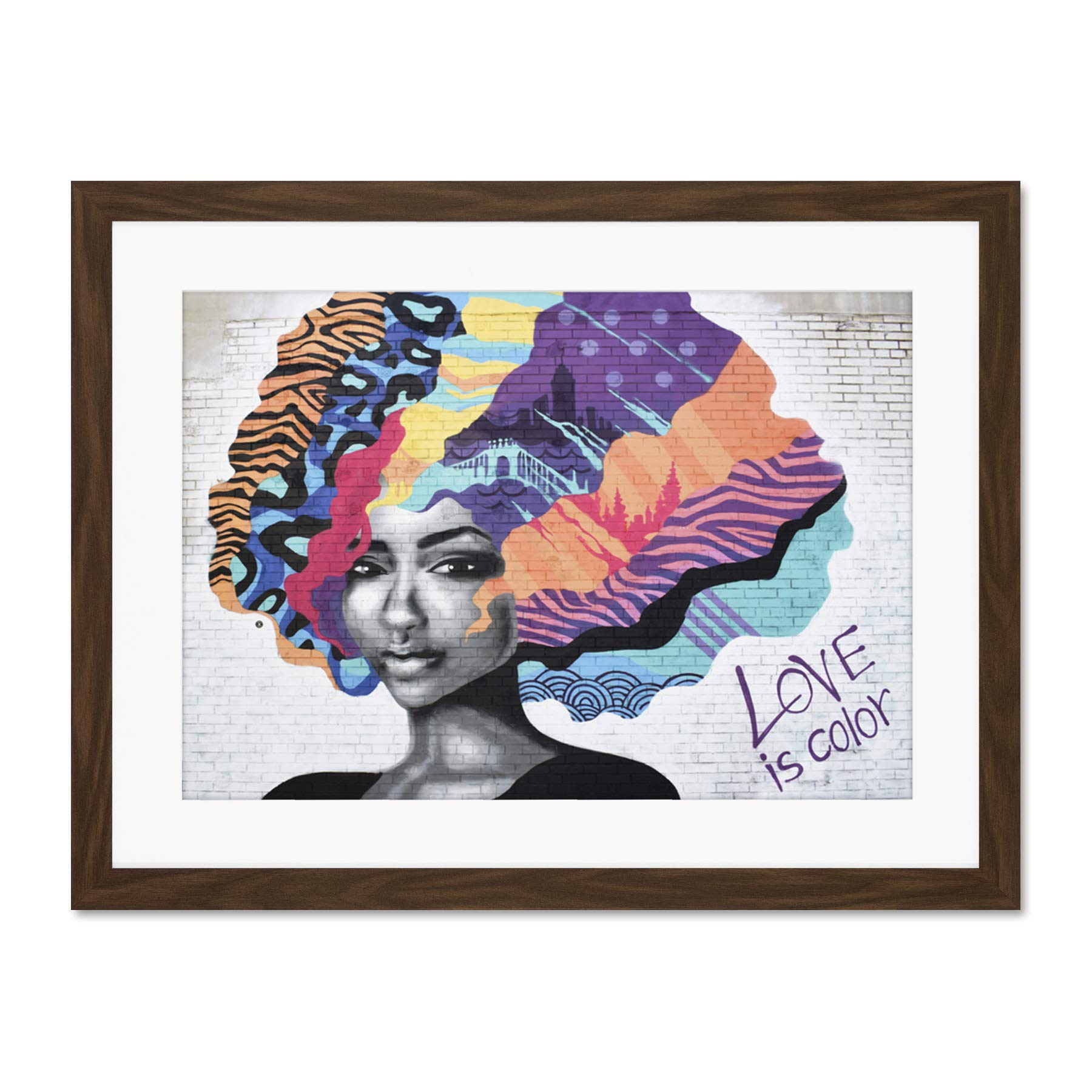 Barbalis Graffiti Woman Psychedelic Hair Large Art Print Poster Wall Decor 18x24 inch Supplied Ready To Hang With Included Mount Brackets