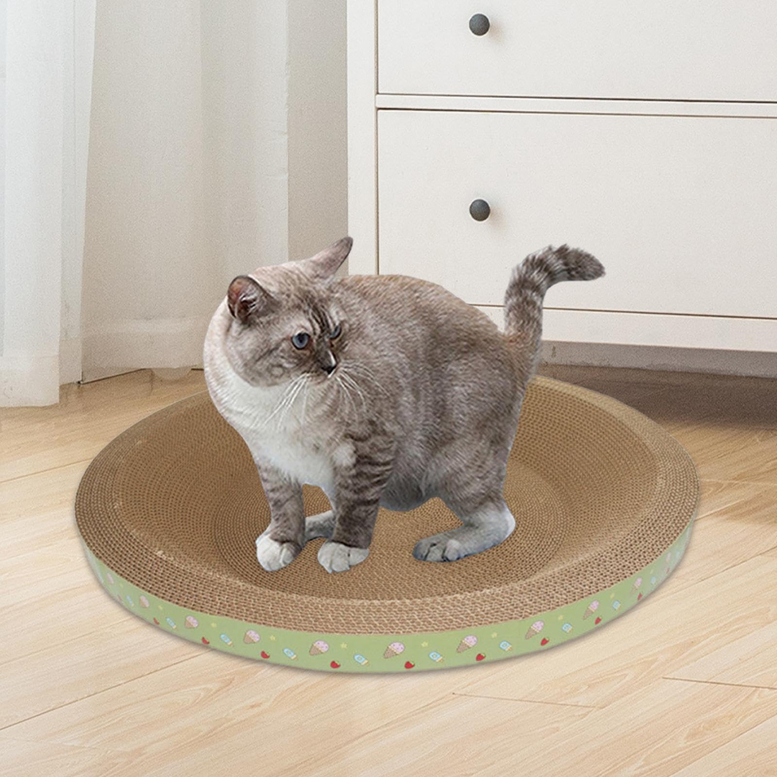 Griffoir Fonctionnel pour Chat, en Carton ondulé, avec lit à griffer Robuste pour favoriser Une activité Saine.