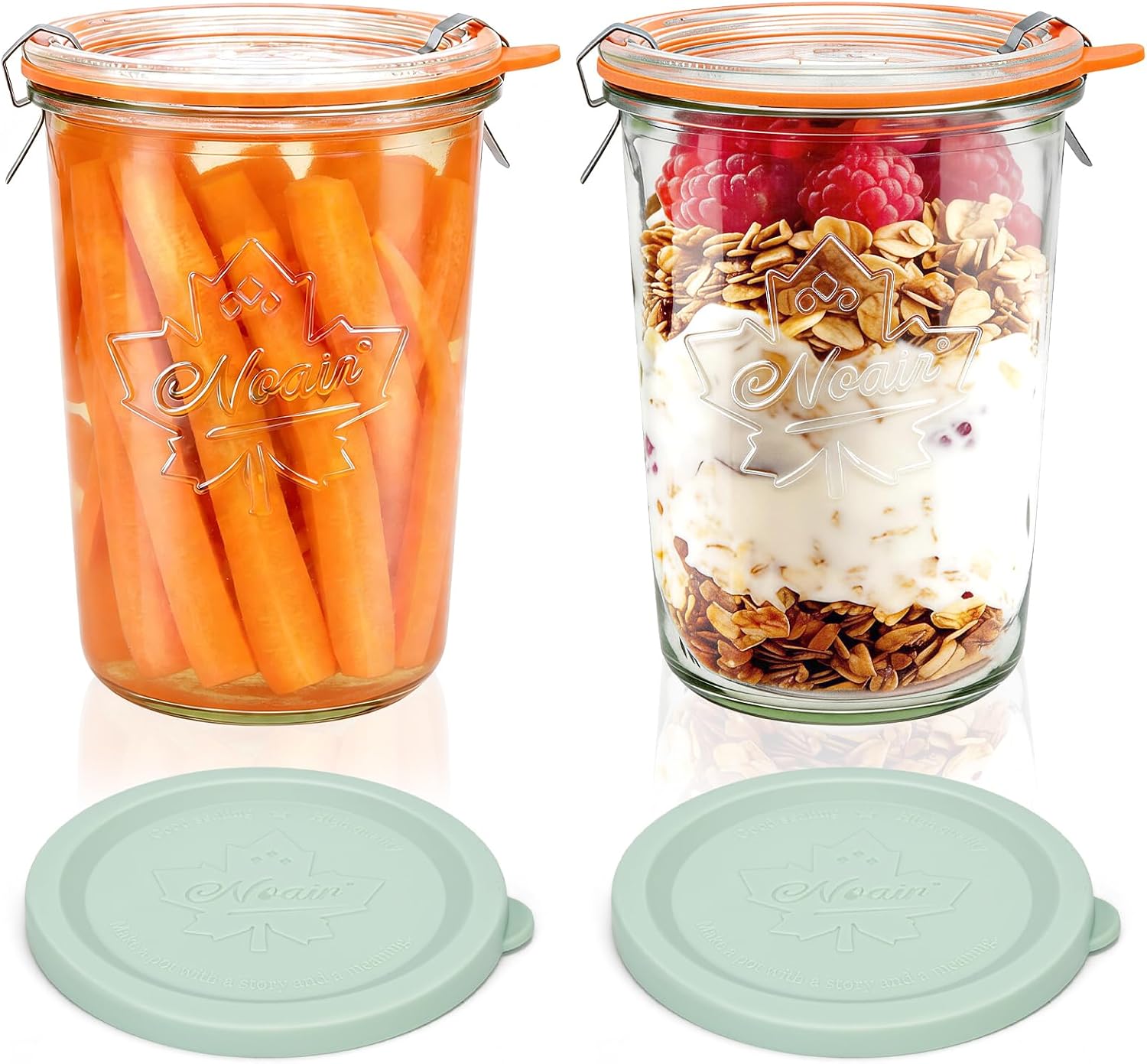 2 Pack Wide Mouth 27oz Canning Jars, Sourdough Starter with Sealing Lid