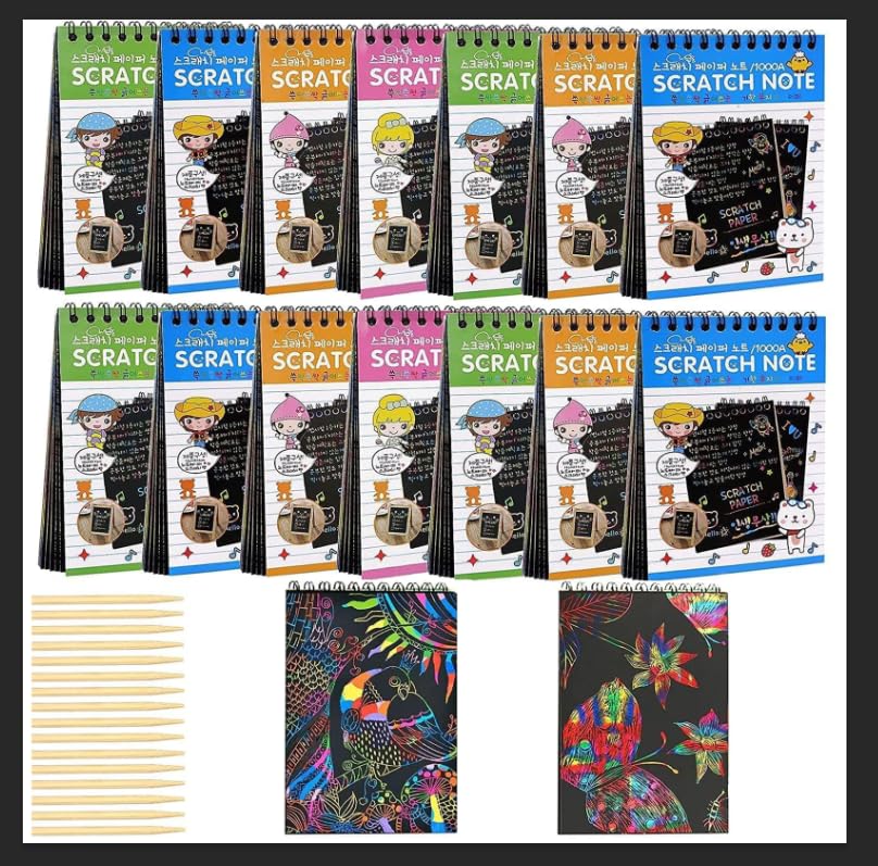 16 Pack Paper Art Set and Crafts Notebooks, Party Favors Coloring Books for Kids Art Party Supplies Stocking Stuffers,Gift for Girls Boy Teen Birthday|DIY Party Favor|Coloring Fun Activity