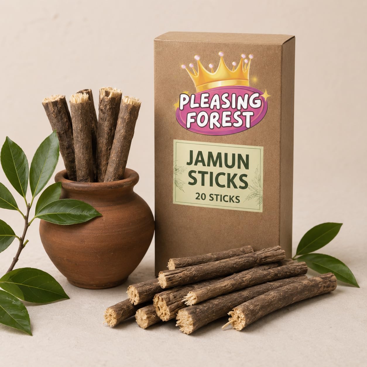 Jamun Sticks Natural Dantun for Teeth Cleaning | Herbal Ayurvedic Datun for Oral Care & Fresh Breath | Chemical Free Wooden Toothbrush Sticks for Healthy Gums (40)-image-34