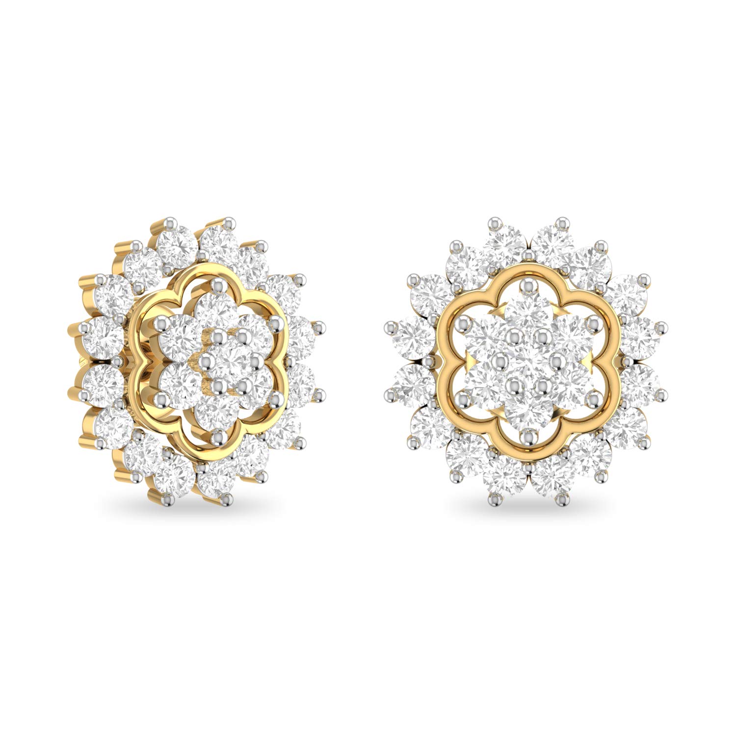 Aucent by PC Jeweller The Sreepa 18KT Yellow Gold and Diamond Earrings-image-31