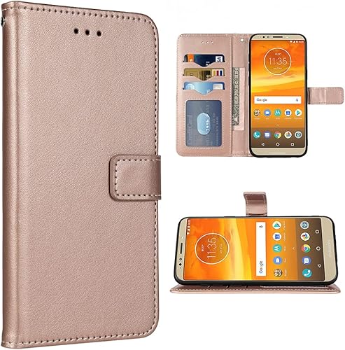 Compatible con Moto E5 Plus E 5 Supra - Funda tipo cartera con correa para la muñeca, soporte para tarjetas, accesorios celulares, fundas para