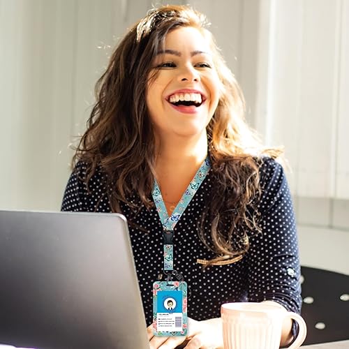 Miniatura 85 de Giancomics Black ID Badge Holder with Lanyard, Lanyards for ID Badges with Badge Reel Retractable Heavy Duty, Lanyard with ID Holder Keychain Clip