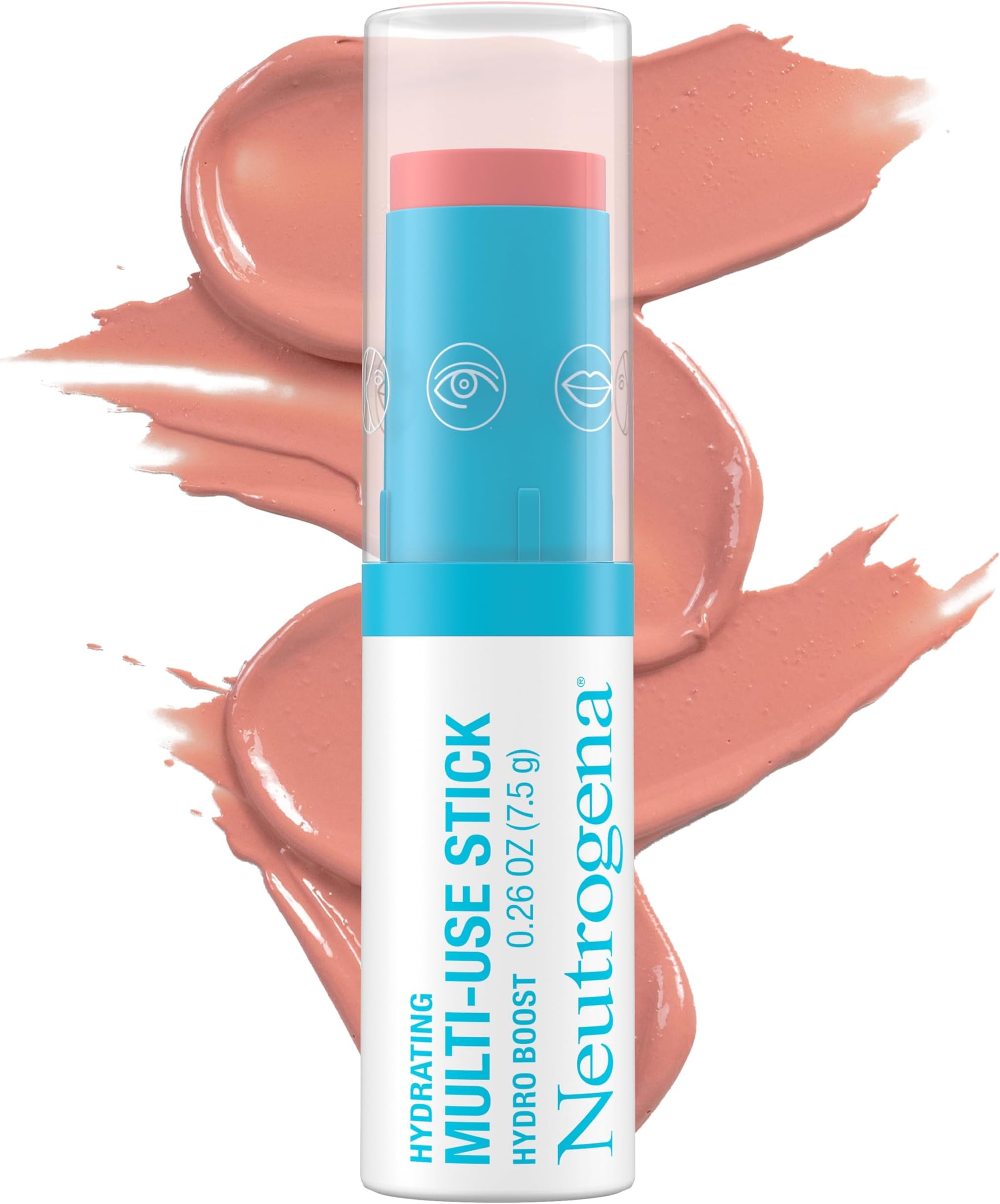 Hydro Boost Hydrating Multi-Use Makeup Stick with Hyaluronic Acid, Gentle Multi-Use Colored Makeup Balm to Brighten Lips, Cheeks & Eyes, Non-Comedogenic, Soft Pink, 0.26 oz