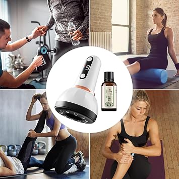 Electric Cupping Thera-py Massager, Electric Cupping Set Gu-a Sha Cupping Set, Vacuum Cupping Machine, 9 Modes Vibration Scraping Tool for Neck, Shoulder, Abdomen, Thighs, Buttocks