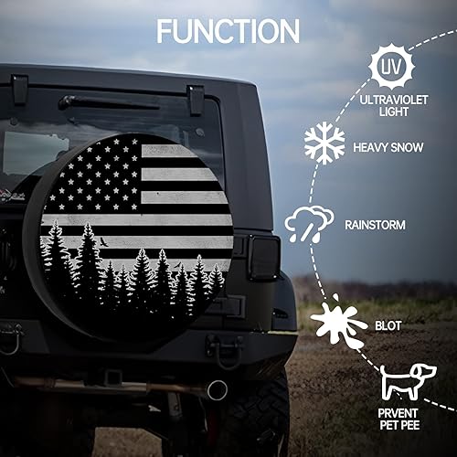 Miniatura 5 de Sosolong Cubierta de neumático de repuesto para automóvil, cubiertas para neumáticos para camión, SUV, remolque, cámper, viajes, universal, se