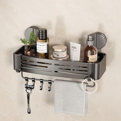 Miniatura 16 de VOLPONE Estante de Ducha de Esquina con Ventosa, Estante de Ducha de Esquina Sin Perforación, Organizador de Ducha de Baño, Estante de