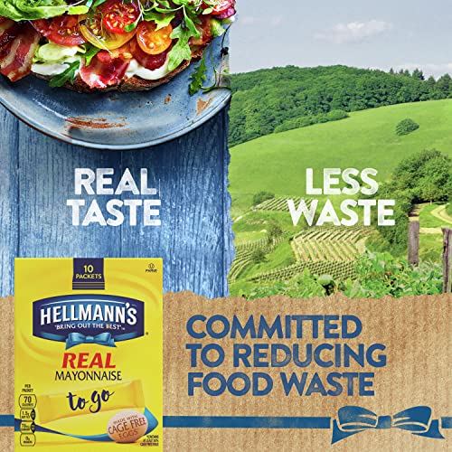 Hellmann's Real Mayonnaise To Go Packets 10 Ct, Pack of 6 For a Creamy Sandwich Spread or Condiment Gluten Free 3.8 oz, 6 Ct - Thumbnail 4