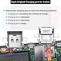 Vista 2 de Paquete de 3 puertos USB C de repuesto para Nintendo Switch, puerto de carga tipo C, conector de carga para consola NS con herramientas