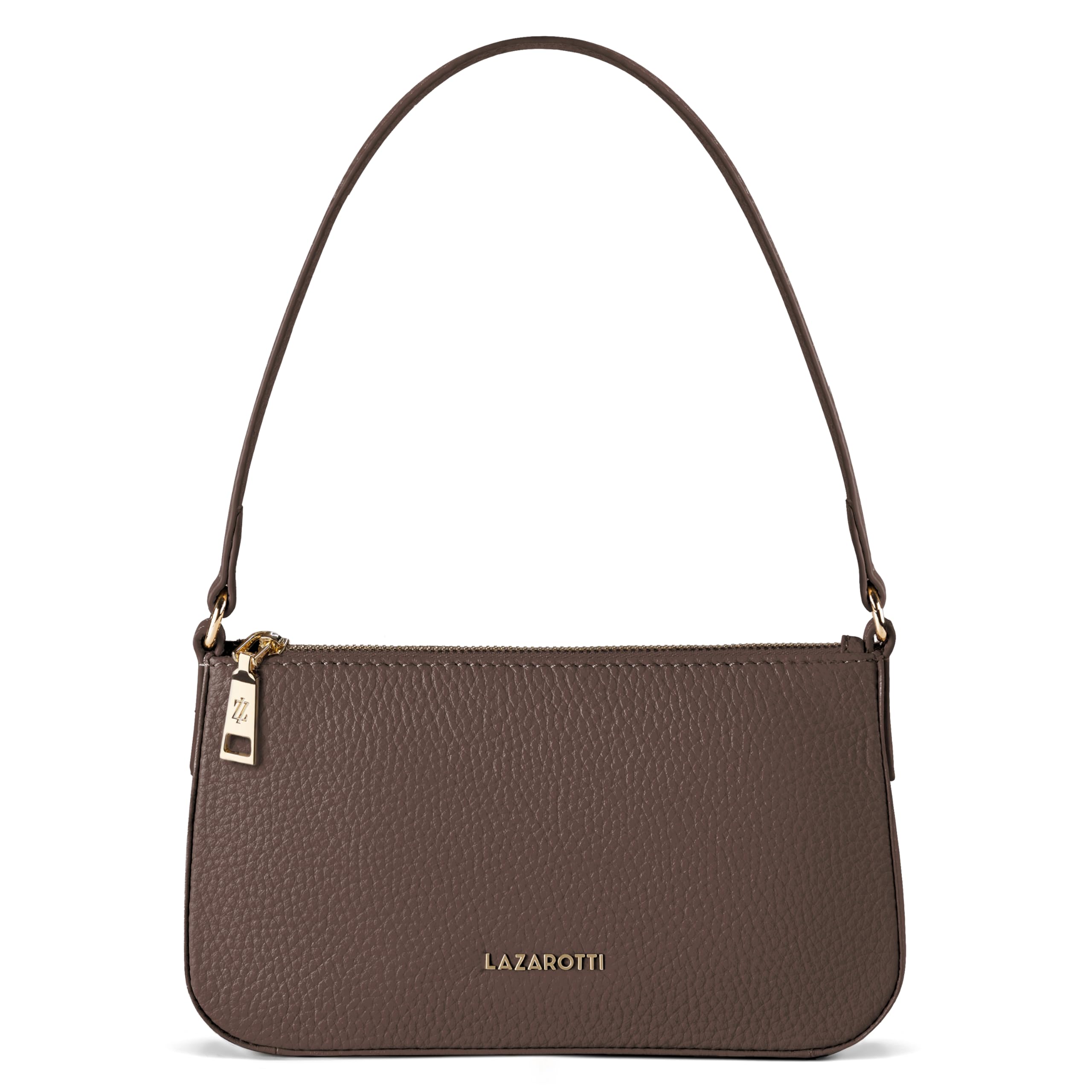 Lazarotti Bologna Damen Schultertasche aus Echt-Leder | Handtasche mit Steckfach | Handtasche 27 cm