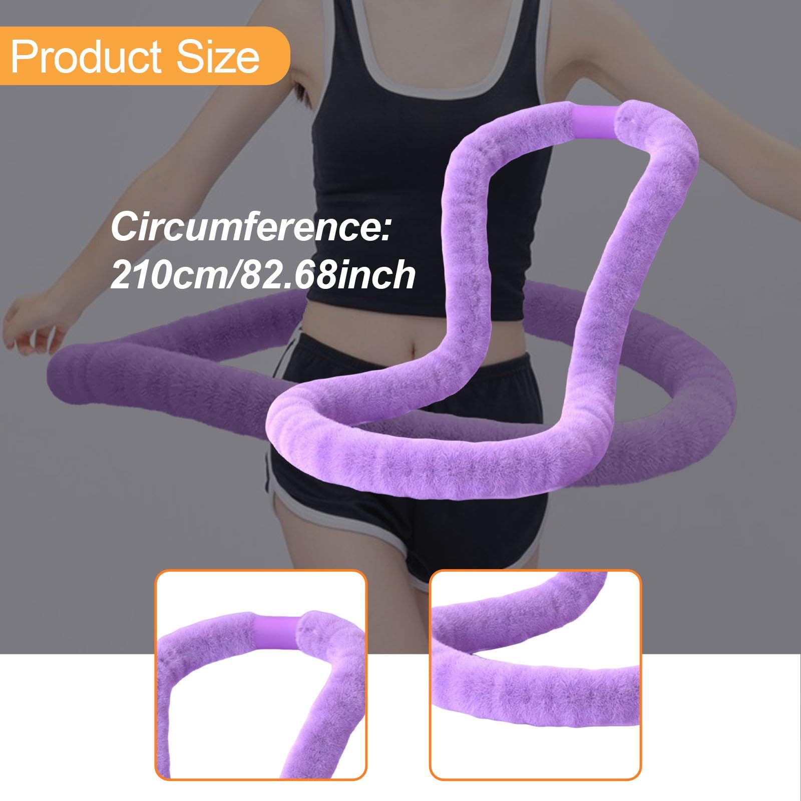 Fitness Hoop Trainingsreifen mit Plüsch Überzug Gymnastikring Bauch Ergonomischverstellbares Workoutgerät für Männer Frauen Büro Zuhause