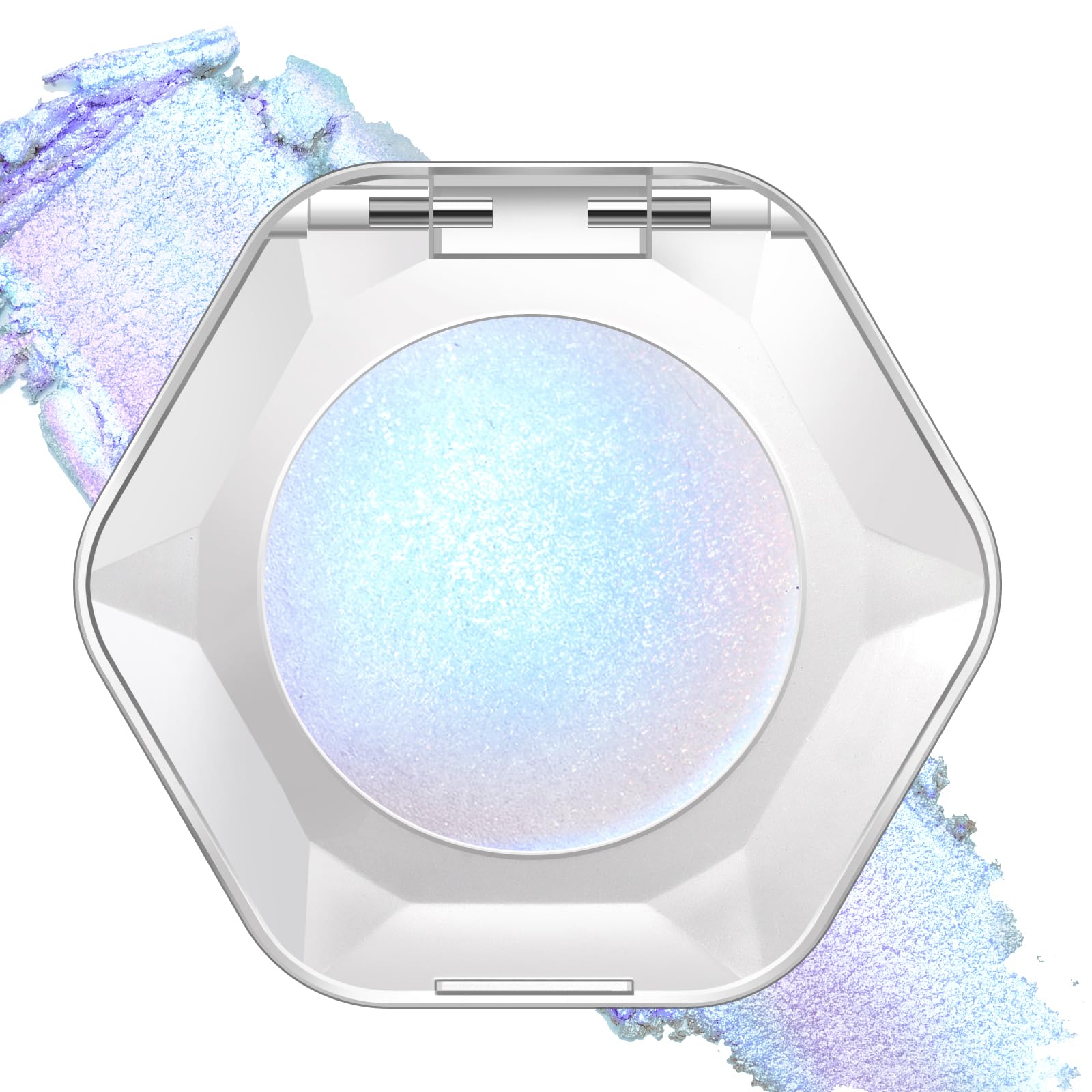 Noerrors Blue Holographic Duochrome Glitter Eyeshadow, Multichrome Rich Color Shimmer Creamy Metallic Eyeshadow, Half Magic Sparkling Iridescent Mermaid Eye Brightener Makeup Palette Rave Accessories #blue purple