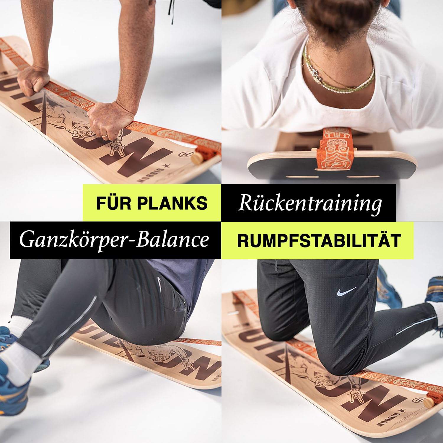GIBBON Gyboard Spiel Black/White Balance Board Interaktives Training mit App