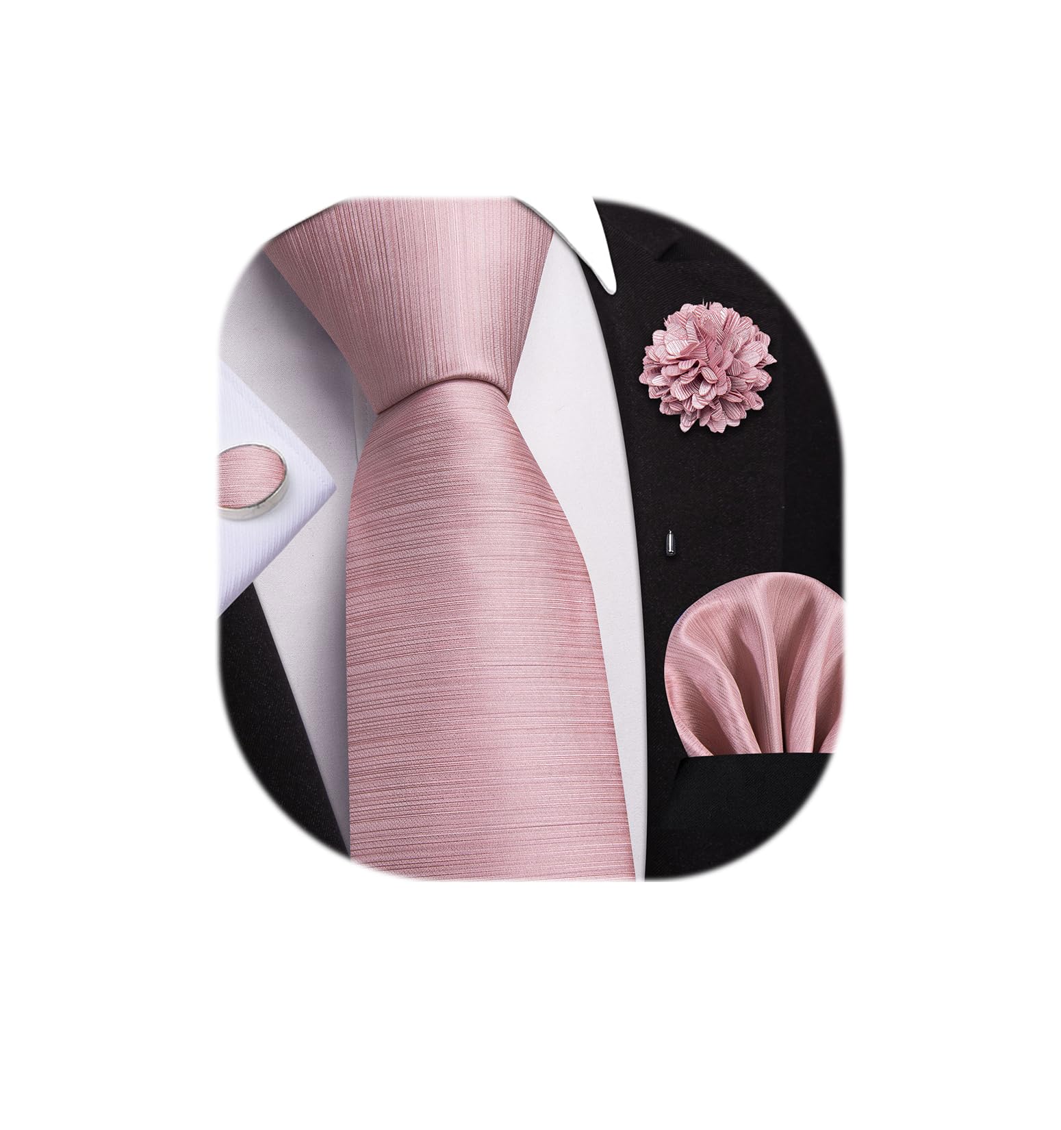 Dubulle Mens Paisely Silk Tie for Men Necktie and Pocket Square Set