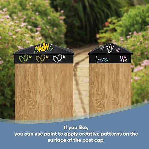 Miniatura 10 de Azdele True I.D. - Tapas piramidales de aluminio de 6-18 x 6-18 pulgadas solo para postes de madera reales de 6 x 6 pulgadas, no para postes reales