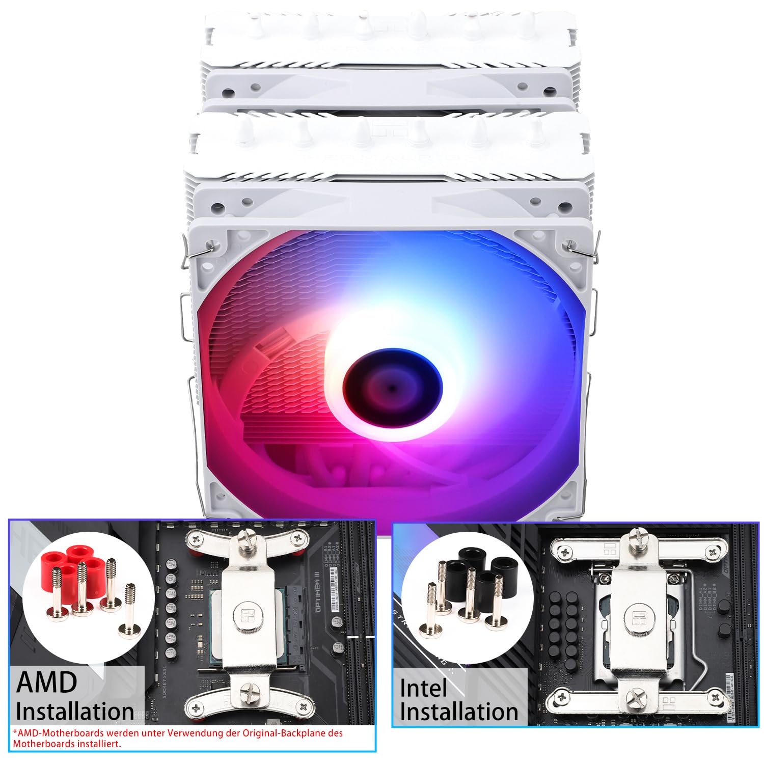 TR-Thermalright Peerless Assassin 120 SE White ARGB CPU, Dual Tower e Ventola con 6 Heatpipes,2 x 120 mm TL-C12CW-S PWM Ventola con 1550U/min-bianco, per AM5/AM4, Intel LGA1851/1700/115x/1200
