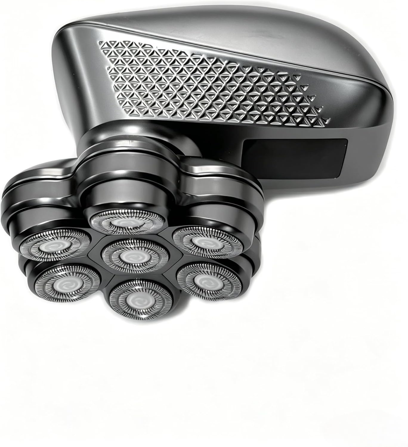 7D Rotary Bald Head Shaver for Men, Waterproof Electric Shaver, LED Battery Display-Dark Silver