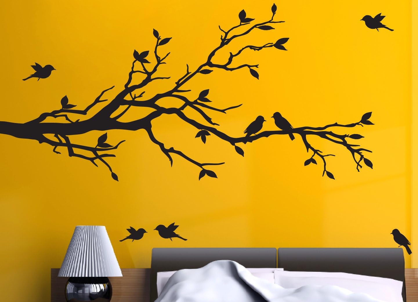Amazon.com: Digiflare Graphics 78"x37" Tree Branch with 10 Birds in ...
