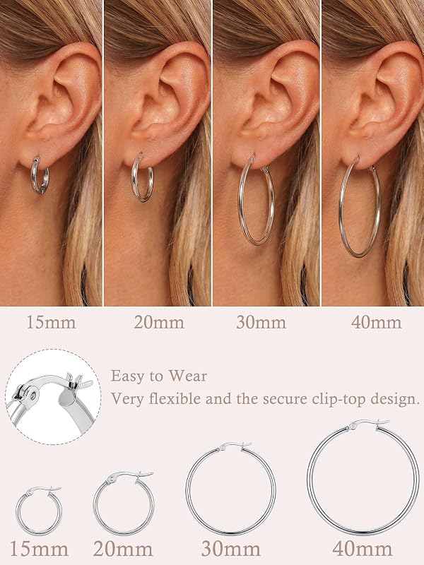 4/5/6 Pairs Gold Silver Hoop Earrings for Women by Dystud - Used condition - Image 3