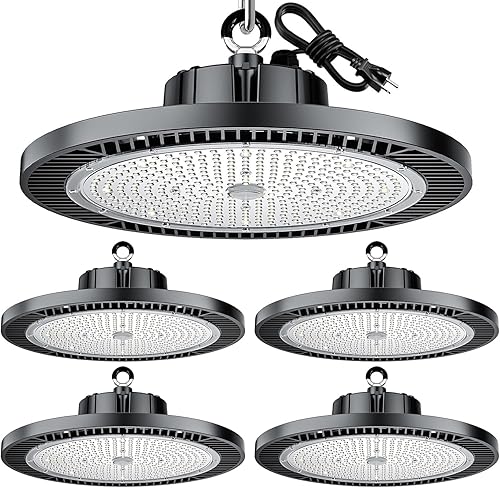 THELUX Luz LED de Bahía Alta UFO Súper Brillante de 200W 30000Lm 5000K, 100V-277V con Enchufe de EE.UU. y Luces LED de Bahía Alta de Taller Plug and