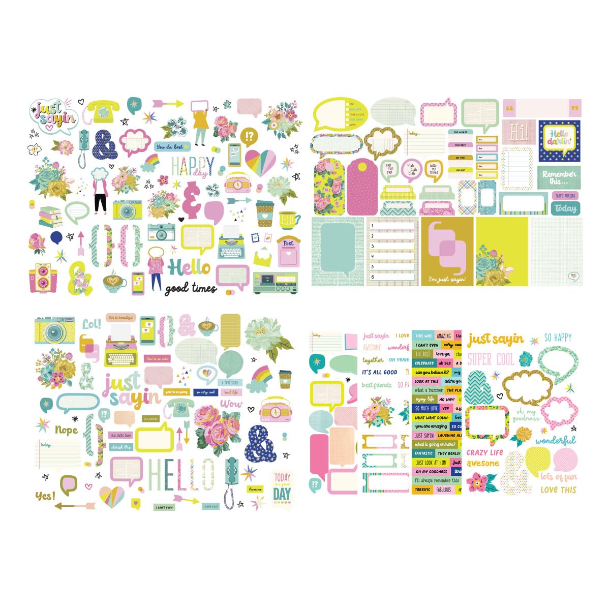 Bundle Embellishment Just Sayin' par Kelly Bangs pour scrapbooking