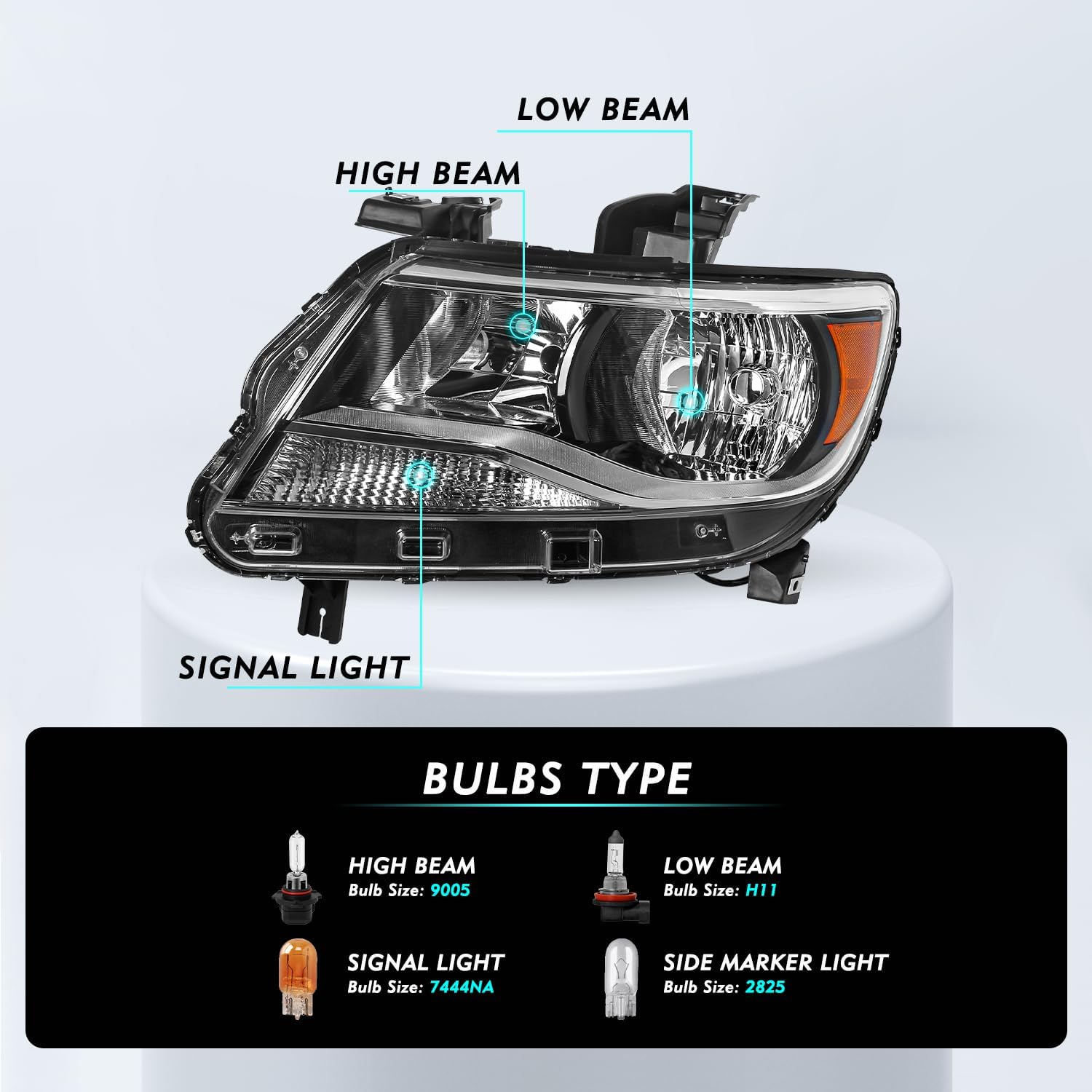 TUSDAR OE Style Fits For 2015-2022 Chevy Colorado [Halogen OE Style] Headlight Assembly Replacement Pair Driver and Passenger Side Factory Headlamp