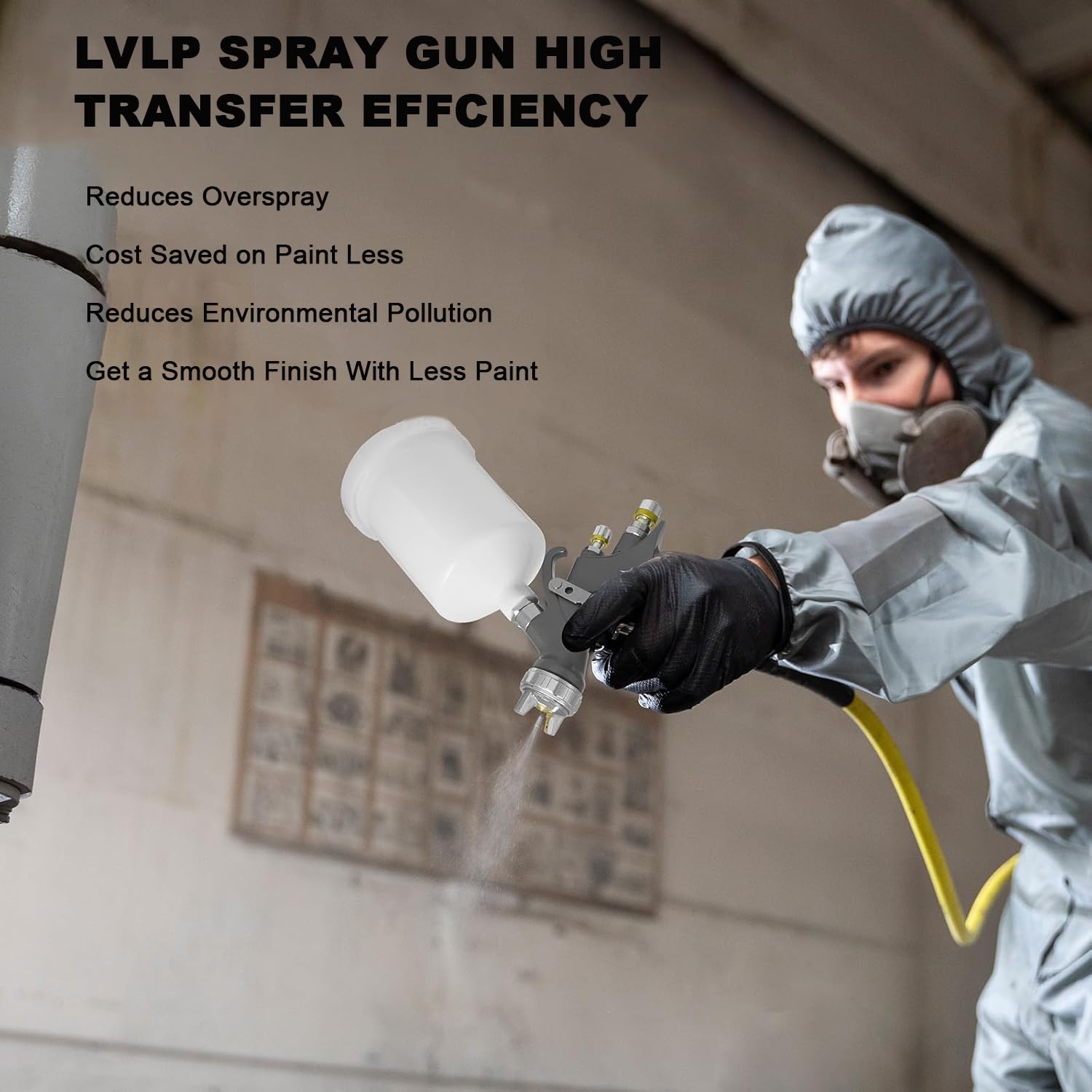 Pistola de pulverización LVLP​, Pulverizador de Pintura para automóviles con boquillas de 1,3/1,5/1,7/2,0 mm, para Pintura de Casas, Recubrimiento de armarios y Bricolaje