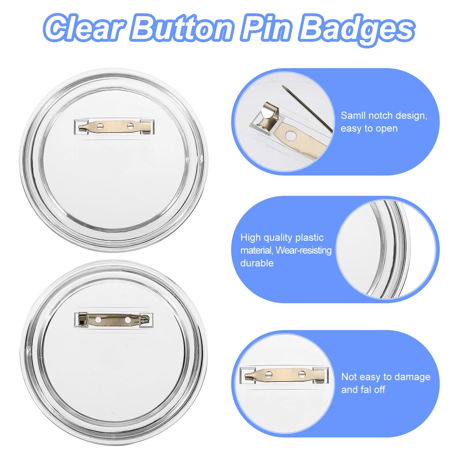 PATIKIL 3 Inch DIY Button Pins Acrylic Button Pin Badge Clear Button Maker Craft Button Badges Pin Buttons Pins Round Picture Photo Buttons for Crafts Supplies Team Projects (25 PCS) - Image 3