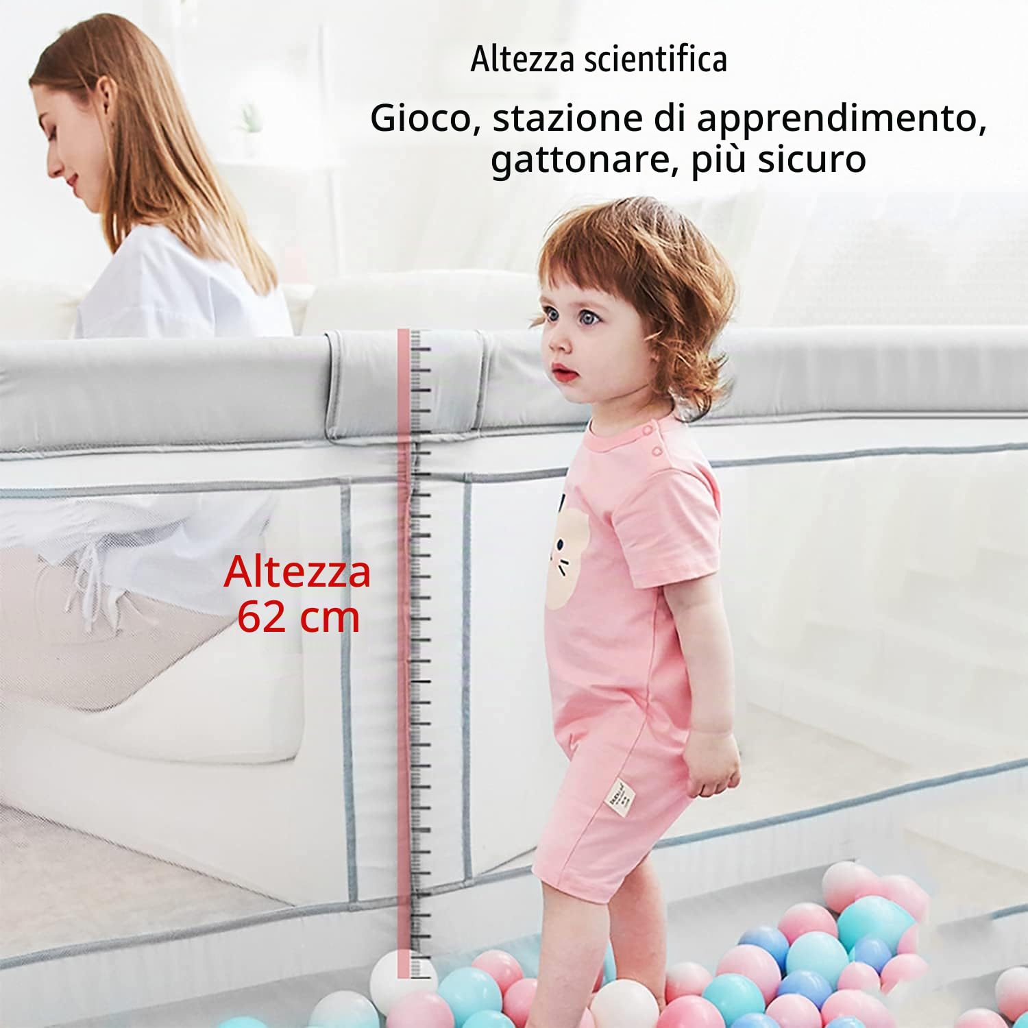 EAQ Box per bambino, interni ed esterni, centro attività con base antiscivolo, cortile di sicurezza morbido e trasparente, recinzione per bambino