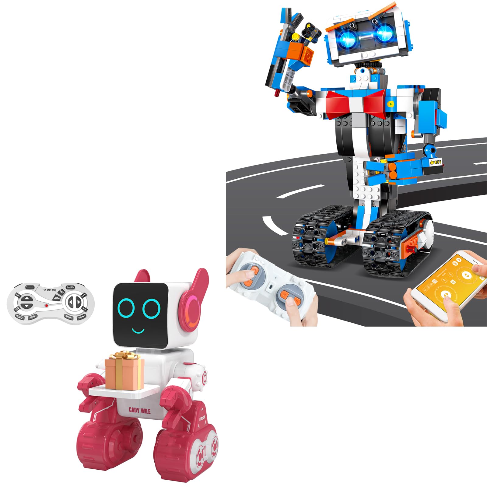 HBUDS Rechargeable RC Robot Toy for Kids,Stem Toys for Boys Age 8-12, APP & Remote Control Educational Coding Building Sets, Programmable Robot for Kids, Rechargeable Robotic Kit Gifts for Girls Boys