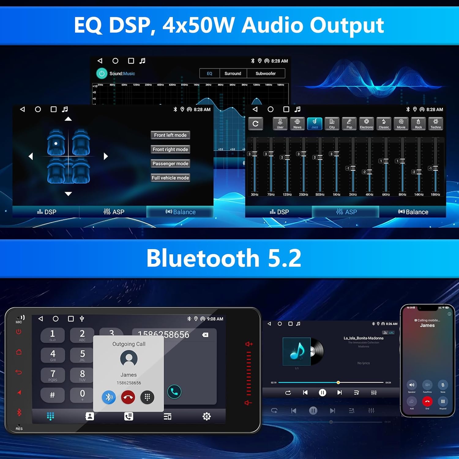 Car Stereo Touch Screen Radio with Navi WiFi Carplay Android Auto Plug Play for 4Runner 2003-2009/Tundra Sequoia 2003-2007 /Camry 2002-2006/RAV4 2000-2005/Scion xB xA xD iQ tC FRS 2004-2016