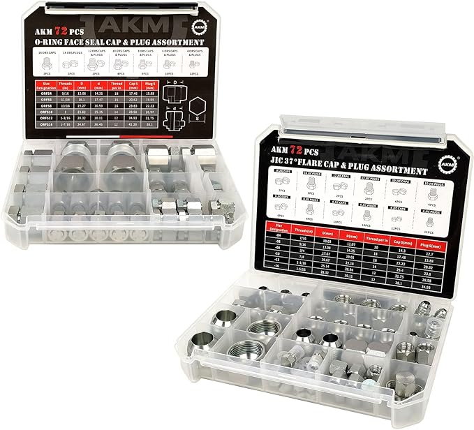 AKM 144 PC JIC and ORFS Master Industrial Hydraulic Cap and