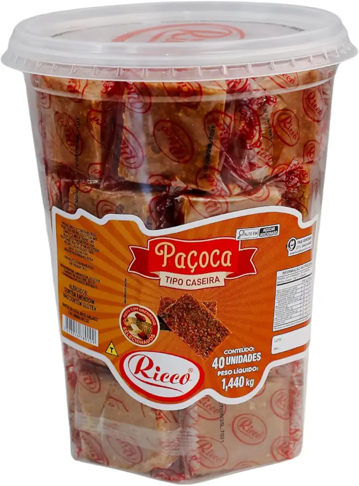 Paçoca Tipo Caseira Ricco (40un de 36g)