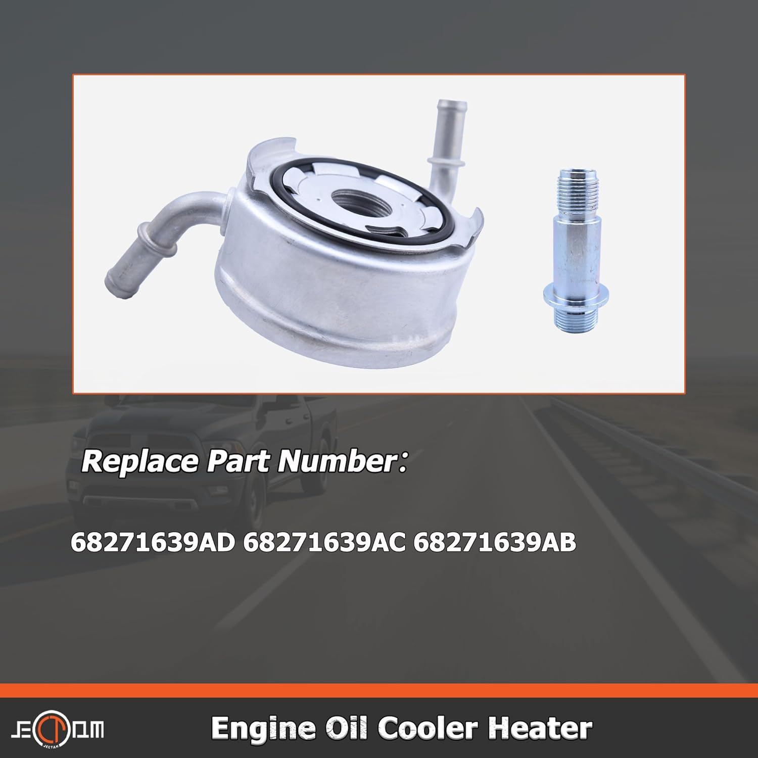 68271639AD Engine Oil Cooler Heater Compatible with Ram 1500 2017-2024 8 Cyl 5.7L for Jeep Wagoneer 2022 8 Cyl 5.7 L Replace for 68271639AC 68271639AB