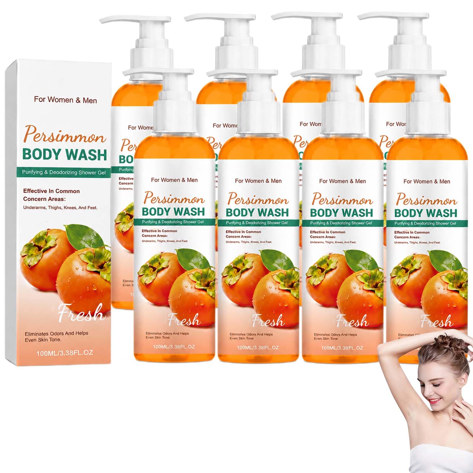 Persimmon Deodorant Body Wash, Body Wash für ältere Menschen Geruch. (8PCS)