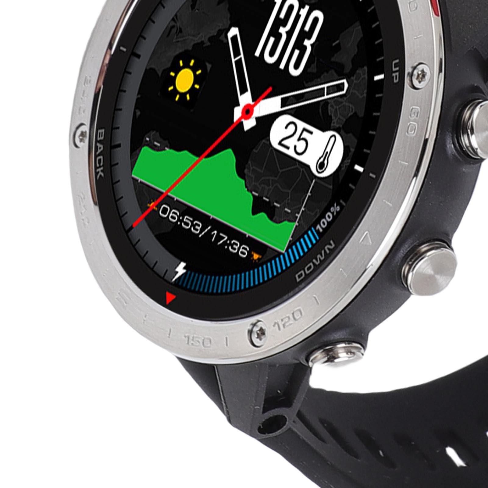 Reloj Deportivo Inteligente para Natación con Pantalla de 1,3 Pulgadas, Resistente Al Agua hasta 50 Metros para Entrenamientos Al Aire (Negro)