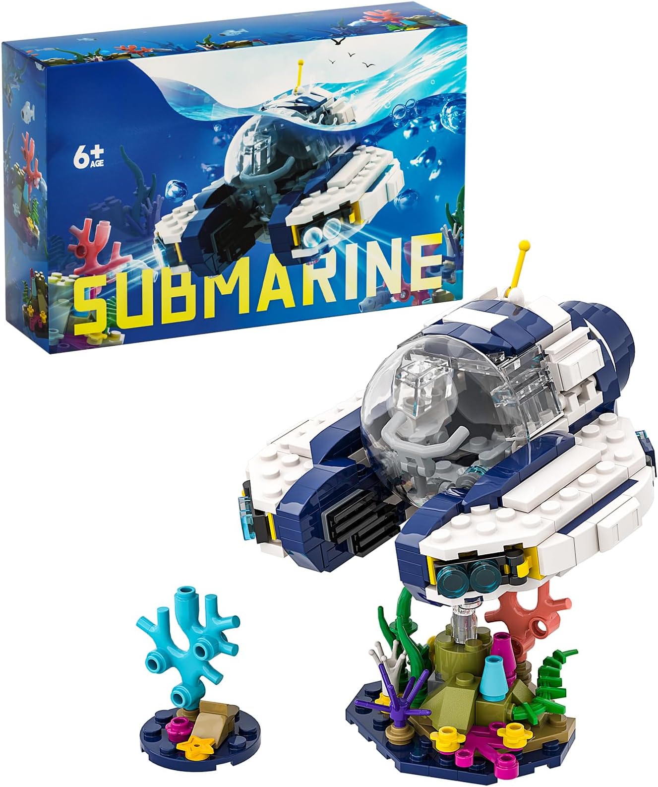Submarine Sets Building Kit, Subnautica Submarine Set with Seamoth Coral Reef and Fish, Building Toy Set Gift for Subnautica Fans and Kids Age 6+ Years Old (343 PCS)…