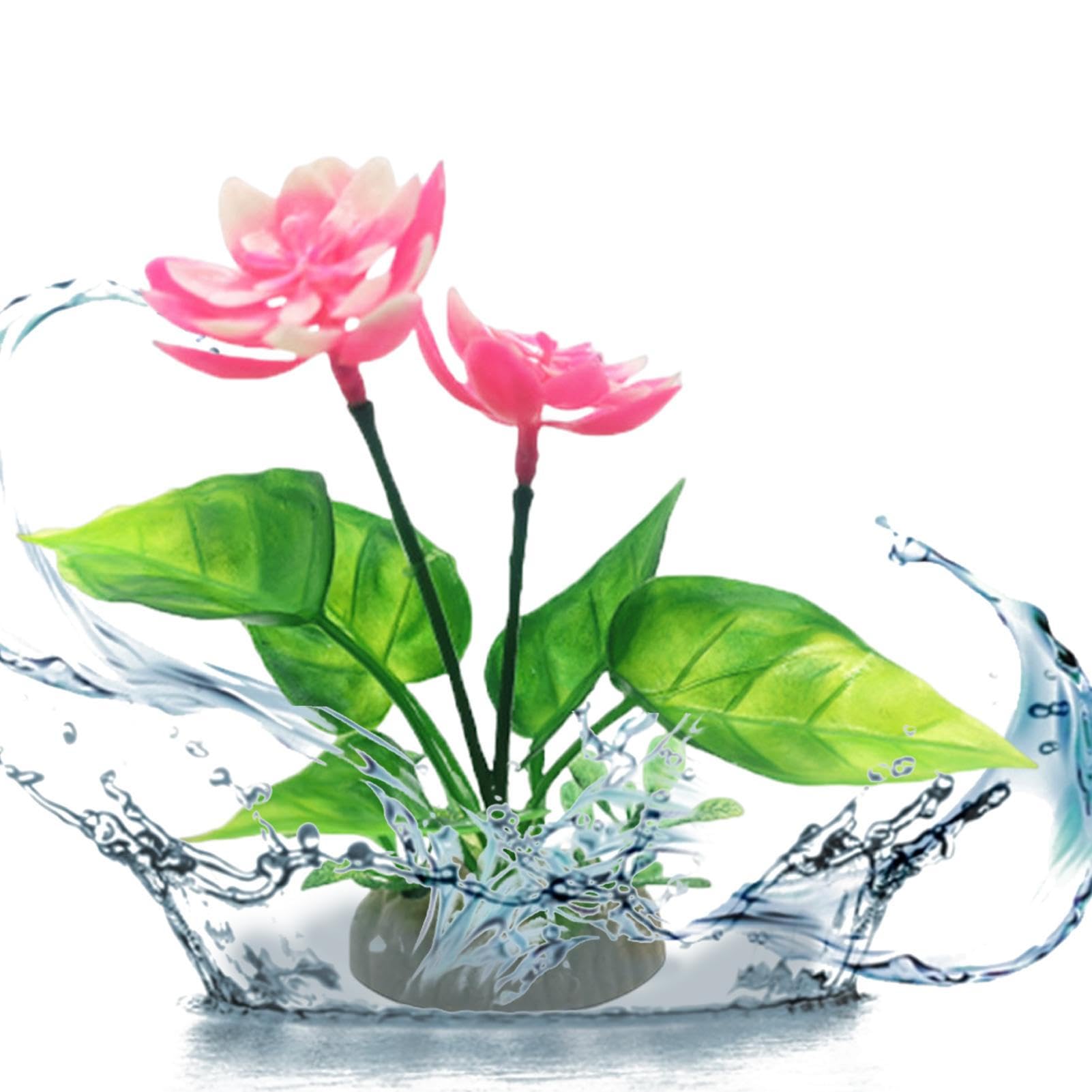 Pekoluta Aquarium Flower Decorations - Artificial Vivid Flower Decor | Aquarium Ornament, Simulation Fake Hydroponic Plants Landscape Decoration for Hiding, Bubbling, Cuddling