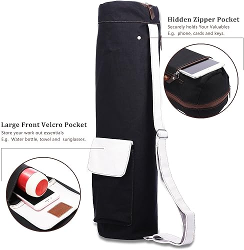 Miniatura 3 de IUGA Bolsa para esterilla de yoga con bolsillo lateral grande y bolsillo interior con cremallera, bolsa de yoga para esterilla, bolsas de yoga y