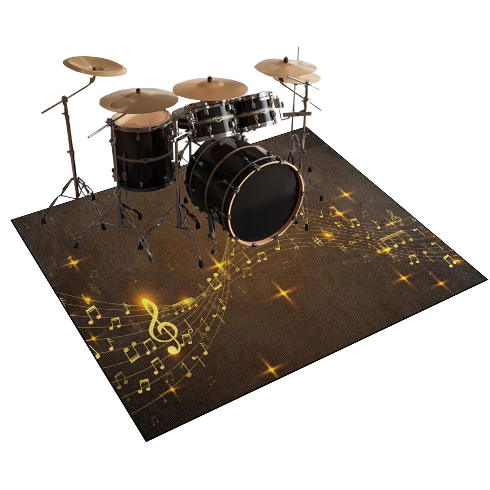 Schlagzeugteppich Elektrisches Schlagzeug Teppich Professionelles rechteckiges Schallschutz Trommelmatte Music Drum Teppich Carpet Innen und Außen 150 x 120 cm Trommelteppich für Studio Wohnung