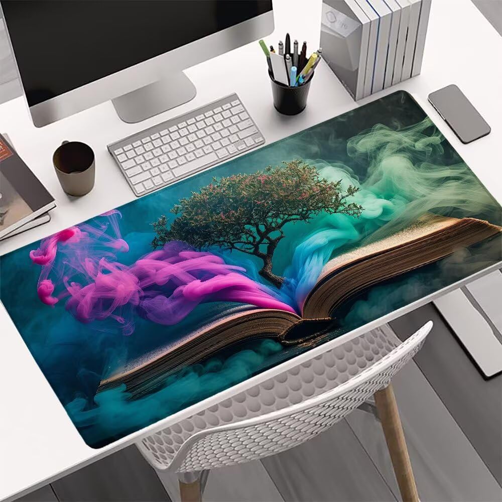 Podkładka pod mysz, 1000 x 500 x 3 mm, gamingowa podkładka pod mysz, duża podkładka na biurko, antypoślizgowa, gumowa podstawa, szyte krawędzie, podkładka na biurko, poprawia precyzję i prędkość B-1